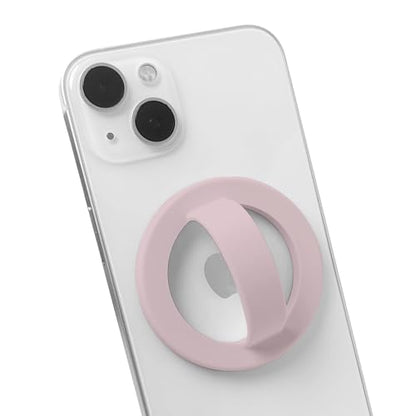 Magnetic Silicone Phone Grip | Super Strong Magnetic Design, 360° Rotation, Comfortable Grip, Compatible with iPhone 16/15/14/13/12 Series, Perfect for Selfies and Watching Videos (Pink) - color: Pink