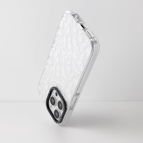 Dumkery Cute White Flowers Case Compatible with iPhone 15 Pro Max Clear Case, Floral Aesthetic Pattern, Soft TPU Shockproof Slim Cases Cover for Girls Women - size: iPhone 15 Pro Max