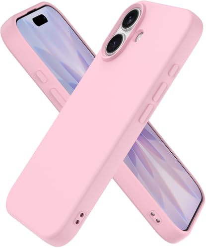 Compatible with iPhone 17 Case, Shockproof Liquid Silicone Protective Phone Case with Soft Anti-Scratch Microfiber Lining Ultra Slim Drop Protection Phone Cover (Pink) - color: Pink, size: for iPhone 17