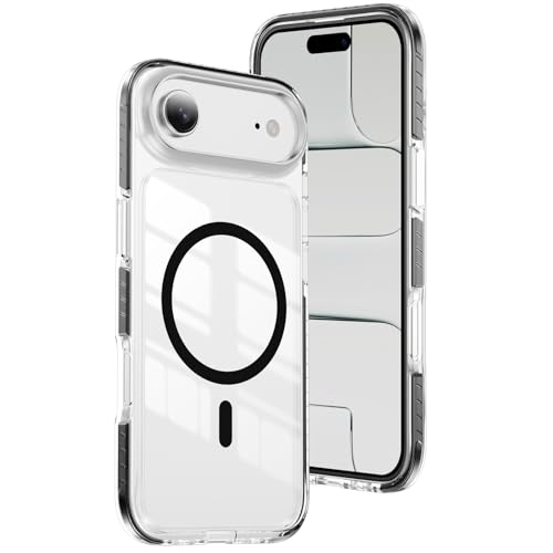 Magnetic for iPhone Air Case Clear Cute Shockproof Black CT | Compatible with MagSafe,Transparent TPU Bumper,Anti-Yellowing,Military Grade Drop Protection,Slim,Phone Case for Girls women - color: Black, size: iPhone Air 6.5"