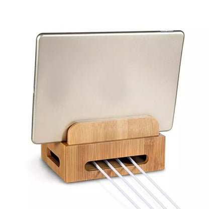 Wood Phone Stand Desktop Organizer for Charging Multiple Devices