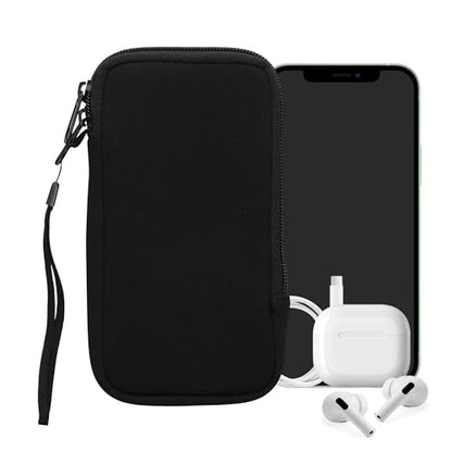 kwmobile Universal Phone Pouch Size XL - 6.7/6.8" - Neoprene Smartphone Pouch with Zip - Water-Repellent Mobile Phone Case - Sleeve in Black - color: black, size: XL - 6.7/6.8"