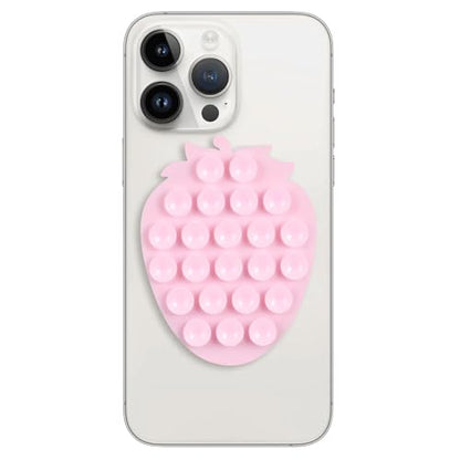 CIEO SuctionPhone Grip, Strong Silicone Suction,Strawberry Sticky Grip,Suitable for Selfies and Videos on Mirrors, Bathrooms and Smooth Surfaces, Compatible with iPhone (Strawberry Light Pink) - color: Strawberry light Pink