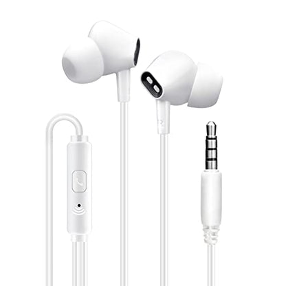 Aylaa Wired Earbuds Headphones for School with Microphone Noise Isolating Stereo Bass in-Ear Earphones – for Smartphones, Tablets, Schools, Ipads, Multiuse - 3.5mm Plug in Audio Jack - White - color: White