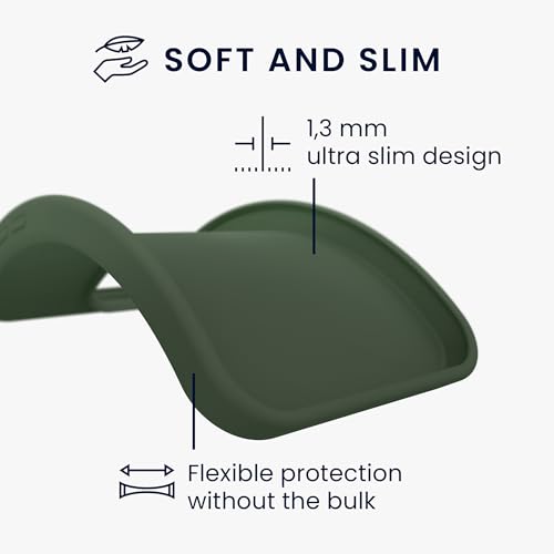 kwmobile Case Compatible with Apple iPhone 12 / iPhone 12 Pro Case - Soft Slim Protective TPU Silicone Cover - Dark Green - color: dark green