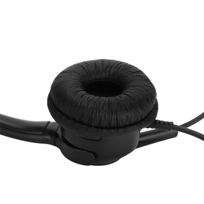 Wired Trucker Headset with Noise Cancelling Microphone, Mono Headset for Call Center and Customer Service, 3.5mm Wired Telephone Headset with Volume Control for Cellphone