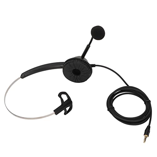 H360-3.5 Single Sided Business Headset, Monaural Telephone Headset with Noise Reduction Microphone, Lightweight Comfortable Call Center Headset for 3.5mm Jack Devices