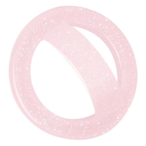 Magnetic Silicone Ring Grip Phone Holder, Rotating Finger Loop Ring Grip Holder, Soft and Portable, Strong Magnetic Attraction, Compatible with Magsafe Phone Case (Sparkle Pink) - color: Sparkle Pink