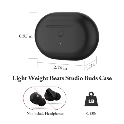 Replacement Charging Case Compatible with Studio Buds & Studio Buds+: Charger Case with Bluetooth Pairing Button, 660mAh Battery, Not Included Earbuds - color: Beats Studio Buds Black