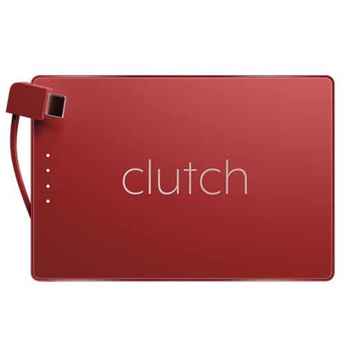Clutch - Pro USB-C Portable Charger - Compatible with iPhone 15, 16, 17 & Android Devices - Power Bank Magnetic Battery - TSA Travel Approved - USB Rechargeable - Built-in Cable - 5000 mAh - 3.7oz - color: Red