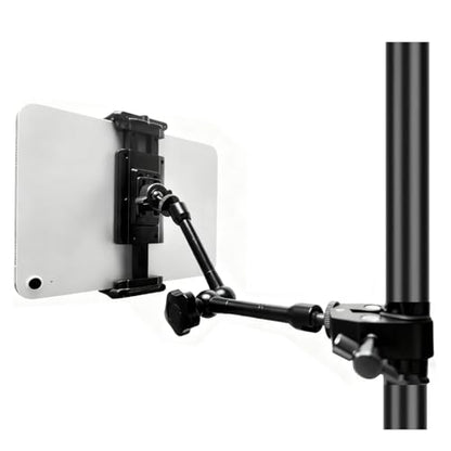 Universal 360° Adjustable Tablet Holder Mount for Treadmill, Exercise Bike, Stroller, Wheelchair, Golf Cart, Poles with Swivel Ball Heads & Secure Clamp for 4.7" to 12.9" Tablets & Phone