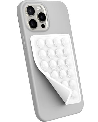 StickyGrippy Suction Phone Case Mount, Silicon Adhesive Phone Accessory for iPhone and Android, Hands-Free Fidget Toy Mirror Shower Phone Holder, Tiktok Videos and Selfies (White) - color: White