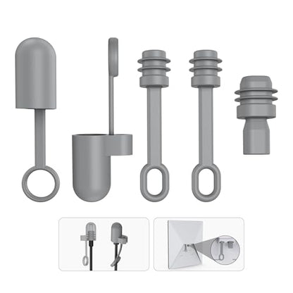 Cable Silicone Caps for Starlink Mini, Cable Plug Protective Caps and Power Port Plug Caps for Starlink Mini Dustproof Waterproof, Set of 5, Gray - size: for Starlink Mini