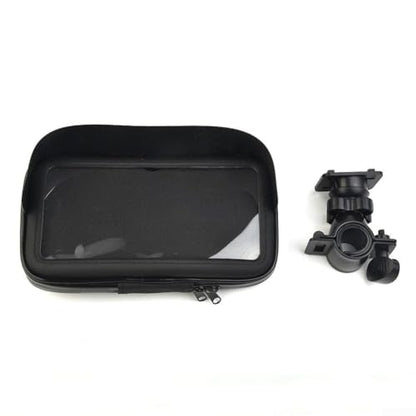 6.5 Inch Motorcycle Phone Mount Bag, Waterproof Handlebar Holder Case For ATV Scooter GPS Navigation, Shockproof Touch Screen Pouch With Sun Visor And Foam Inserts, Black