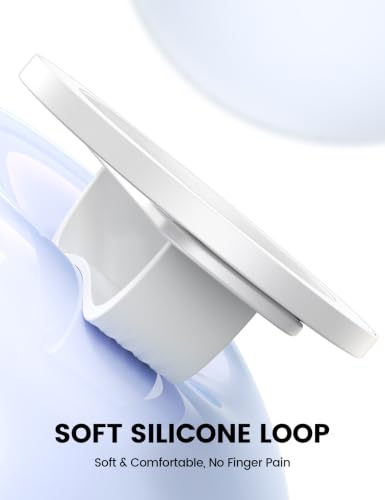 Lamicall Magnetic Phone Grip Silicone Finger Loop for MagSafe - color: Snow White - Zinc Alloy - Silicone Grip