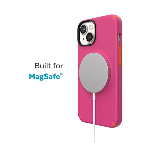 Speck iPhone 15 Plus & 14 Plus Case - Drop Protection, Scratch Resistant, Built for MagSafe iPhone Case, Soft Touch Coating - 6.7" iPhone Case, Dual Layer Case -Digital Pink/Energy Red CandyShell Pro - color: Digital Pink/Energy Red