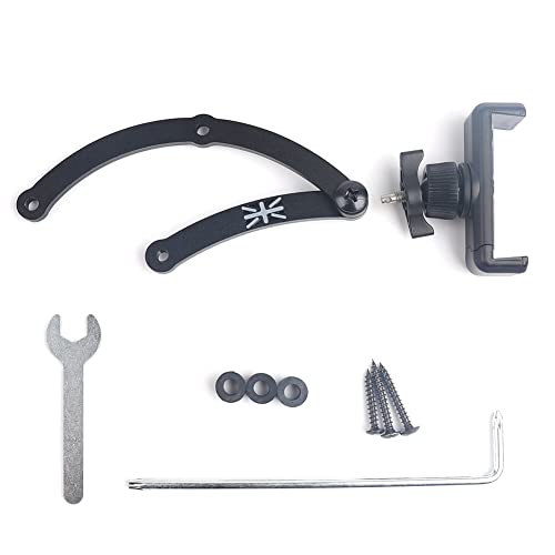 Union Jack Gray/Black Rotatable Foldable Union Jack Smart Phone Holder Clip Fold Mount Bracket for Mini Cooper 2nd Gen (R55 R56 R60 R61 Only)