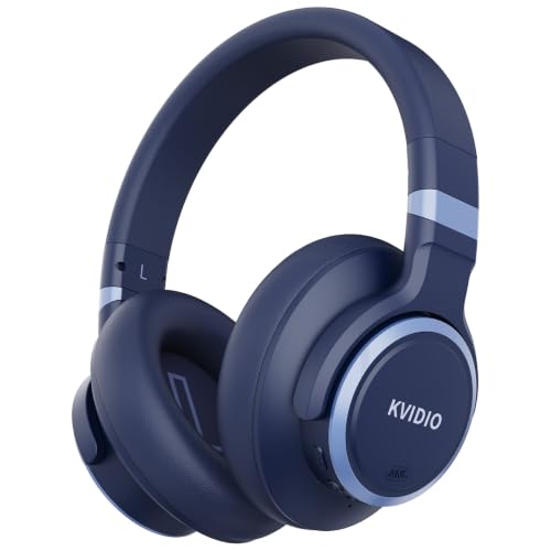 KVIDIO Hybrid Active Noise Cancelling Headphones Over Ear - color: Blue