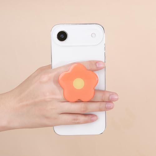 Magnetic Phone Grip Collapsible Cute Floral Series Hold Phone Grip Stand Include Adapter Ring for Smartphone Tablet Cell Phone Accessory Compatible with Magsafe Phone (Pink) - color: Pink