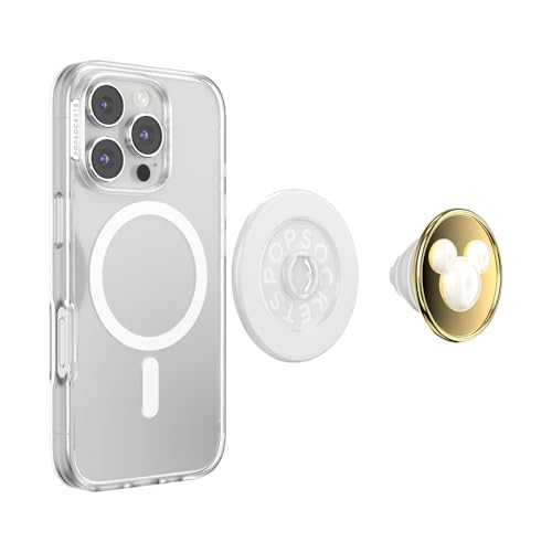 PopSockets Phone Grip for MagSafe, Magnetic Holder- Pearl Mickey - color: Enamel Pearl Mickey, style: MagSafe