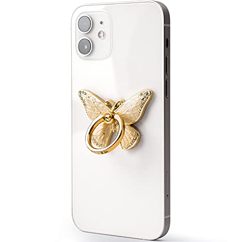 Doflyesky Butterfly Cell Phone Ring Grip Holder, 360 Degrees Rotation Phone Ring Grip Stand, Metal Finger Kickstand Compatible with iPhone, Samsung Galaxy, Android Phone