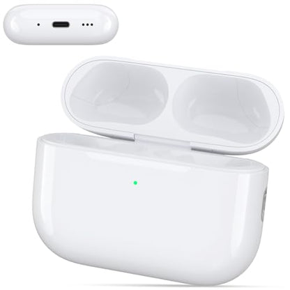 Replacement Wireless Charging Case Compatible with AirPods Pro 3 USB-C | 450mAh Wireless Charger Case with Bluetooth Pairing Sync Button, 15-Min Fast Charging, USB-C & Wireless Charging, No Earbuds. - size: 2.38"(Pro 3rd）