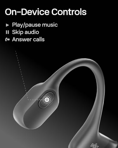 SHOKZ OpenRun Bone Conduction Bluetooth Headphones, Black, USB-C Charging - color: Black, size: Standard Size+USB-C Charging