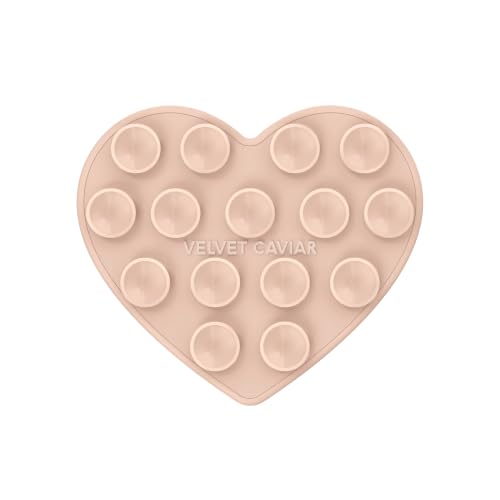 Velvet Caviar Suction Cup Phone Case Mount Compatible with MagSafe Devices Only - Magnetic Silicone Sticky Phone Grip Holder for iPhone Back of Phone - Mirror Gripper (Nude Heart) - color: Nude Heart