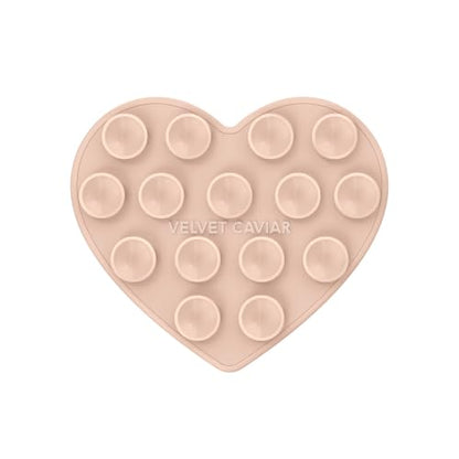 Velvet Caviar Suction Cup Phone Case Mount Compatible with MagSafe Devices Only - Magnetic Silicone Sticky Phone Grip Holder for iPhone Back of Phone - Mirror Gripper (Nude Heart) - color: Nude Heart