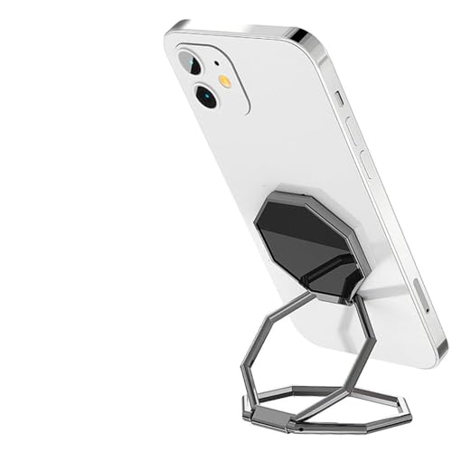 Cell Phone Ring Holder Finger Kickstand, Foldable 360° Rotation Cellphone Stand for Desk, Office Desktop, Metal Multi-Angle for Phone Back Grip Compatible with iPhone (Dark Gray) - color: Dark Gray
