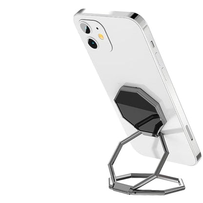 Cell Phone Ring Holder Finger Kickstand, Foldable 360° Rotation Cellphone Stand for Desk, Office Desktop, Metal Multi-Angle for Phone Back Grip Compatible with iPhone (Dark Gray) - color: Dark Gray
