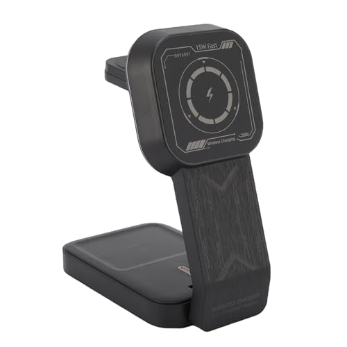 Fabater Fast Wireless Charging Stand 3 in 1 Dock for Multiple Devices Including Phone Watch Earbuds Compact Design Black 146x69x34mm
