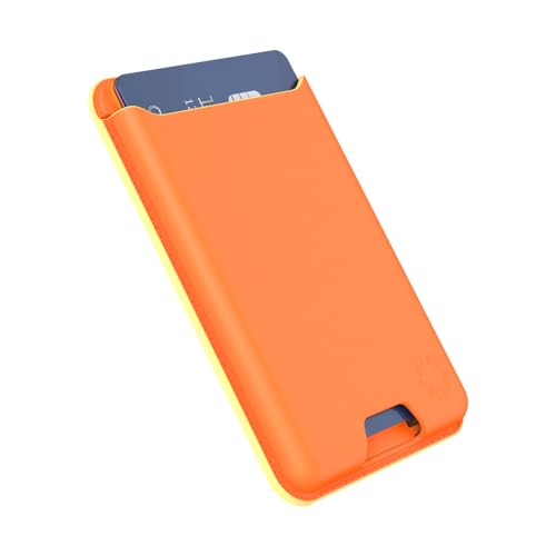 PopSockets Softgoods Phone Wallet and Adapter Ring for MagSafe, Phone Card Holder, Wireless Charging Compatible, Wallet Compatible with MagSafe® - Cantaloupe - color: Canteloupe, style: Without Grip