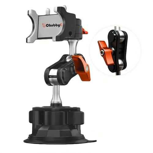 ChubbyGrip Car Phone Holder with Suction Cup and Clamp Head - color: ChubbyGrip Pro (Clamp)-Orange