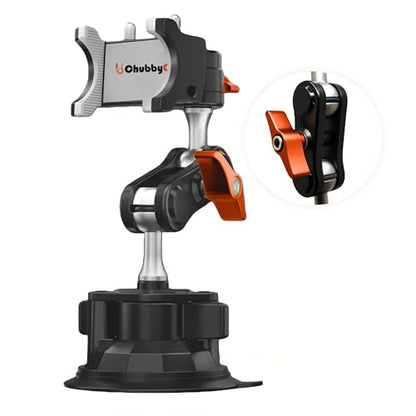 ChubbyGrip Car Phone Holder with Suction Cup and Clamp Head - color: ChubbyGrip Pro (Clamp)-Orange