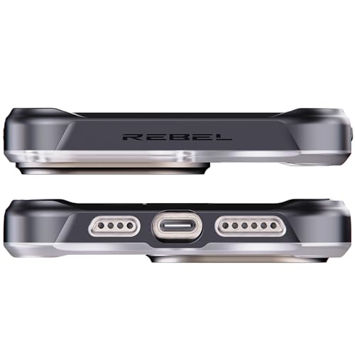 REBEL Clear Case for iPhone 15 Pro Max [Frosted Series Gen-5] Strong MagSafe Compatible, Grip Sides, Translucent Matte Texture, Protective Shockproof Bumpers, Metal Lens & Buttons, 6.7 Inch Phone 2023 - color: Frosted Black, size: iPhone 15 Pro Max
