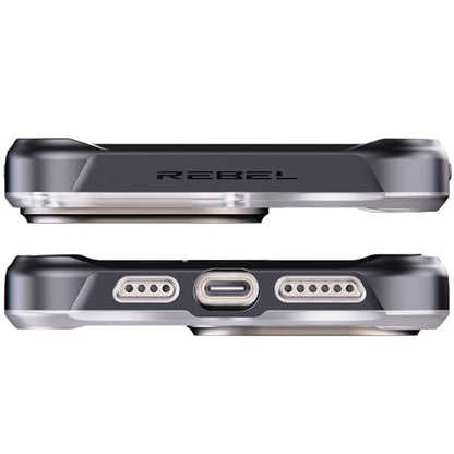 REBEL Clear Case for iPhone 15 Pro Max [Frosted Series Gen-5] Strong MagSafe Compatible, Grip Sides, Translucent Matte Texture, Protective Shockproof Bumpers, Metal Lens & Buttons, 6.7 Inch Phone 2023 - color: Frosted Black, size: iPhone 15 Pro Max