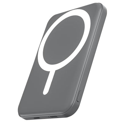 podoru for MagSafe Power Bank 5000mAh, Ultra-Slim Magnetic Portable Charger - color: Gray