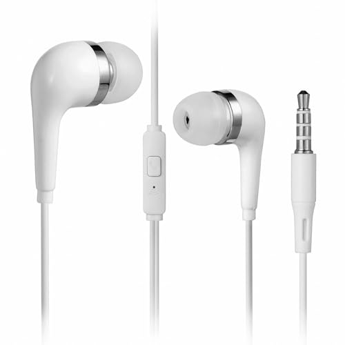 10-Pack Corded Earbuds with Microphone Headset/Headphones Bass Wired White Silicone Pad for iPod iPhone iPad Smartphone Tablet MP3 Player Laptop Computer 3.5mm Jack Plug