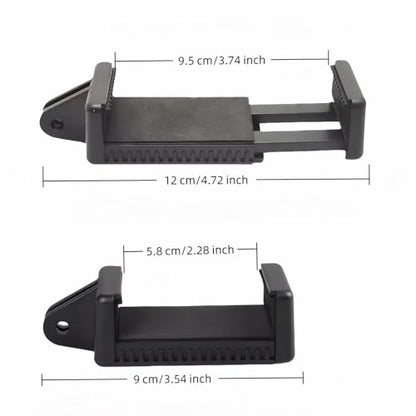 All Phone Holder – No Tools Needed! Spring Clamp Fits 55-85mm Phones, Sturdy E-Base for Car Rides, Zoom Calls & Outdoor Filming 360° Adjustable, Soft TPU Padding | Gym, Travel, Studio