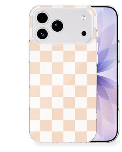 Feams for iPhone 17 Pro Case [Compatible with Magsafe] Slim Shockproof Protective TPU Phone Cover for iPhone 17 Pro 6.3" Women Girls, Beige Checkered - color: Beige Checkered, size: for iPhone 17 Pro (6.3 Inch)