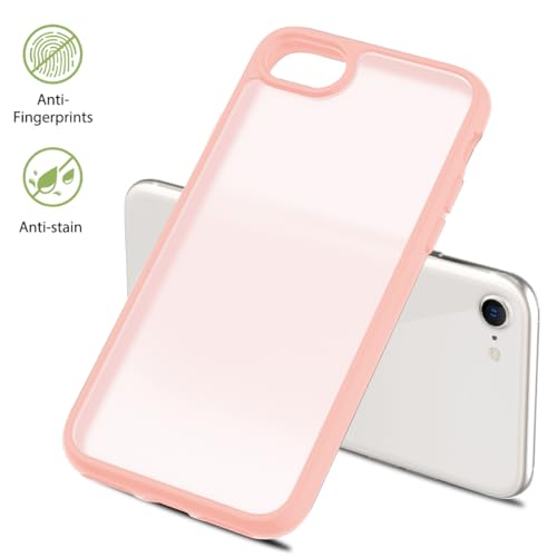 TENOC Phone Case Compatible with iPhone SE (2nd 2020 and 3rd 2022 Generation) & iPhone 7 & iPhone 8, Pink Case Translucent Protective Bumper Matte Hard Back Cover for 4.7 Inch - color: Pink, size: iPhone 7/8/SE