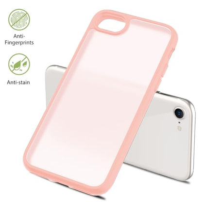 TENOC Phone Case Compatible with iPhone SE (2nd 2020 and 3rd 2022 Generation) & iPhone 7 & iPhone 8, Pink Case Translucent Protective Bumper Matte Hard Back Cover for 4.7 Inch - color: Pink, size: iPhone 7/8/SE