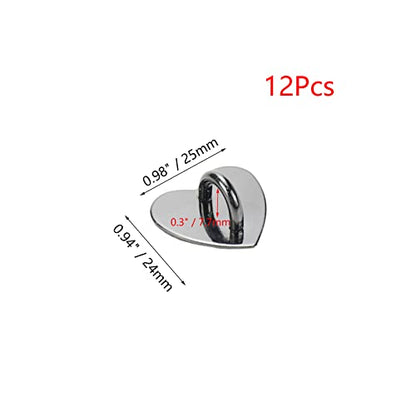 12Pcs Phone Charm Hook Adhesive (Black, Heart Shaped) - color: Black