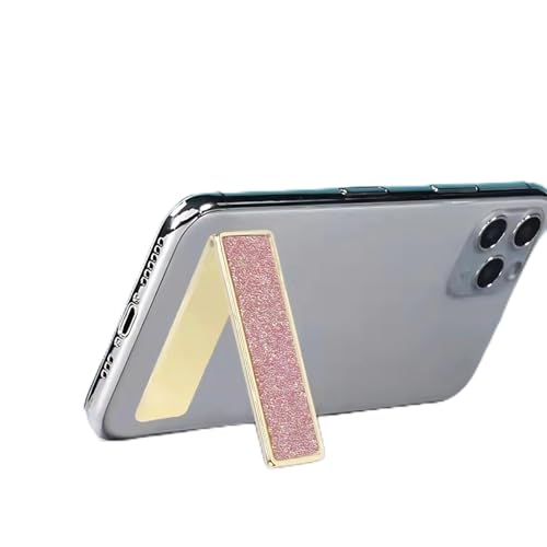 Yoidesu Phone Kickstand, Ultra Thin Adjustable Angle Phone Vertical and Horizontal Stand, Shiny Fashionable Metal Sticky Foldable Smartphone Stand for Any Cell Phone (Rose - color: Rose Red