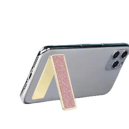 Yoidesu Phone Kickstand, Ultra Thin Adjustable Angle Phone Vertical and Horizontal Stand, Shiny Fashionable Metal Sticky Foldable Smartphone Stand for Any Cell Phone (Rose - color: Rose Red