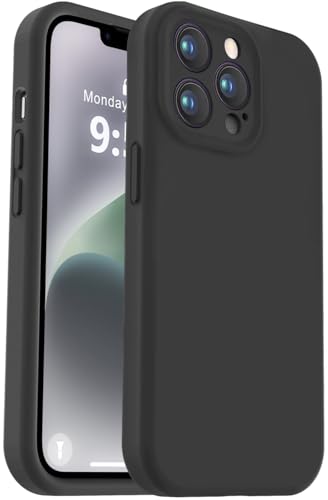 Vooii Compatible with iPhone 13 Pro Case, Liquid Silicone Upgrade [Camera Protection] [Soft Anti-Scratch Microfiber Lining] Shockproof Phone Case for iPhone 13 Pro 6.1 inch - Black - color: Black, size: iPhone 13 Pro