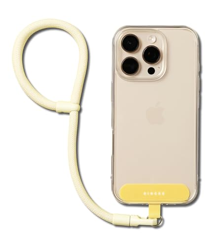 Ringke Holder Link Flow Hand P-Type Designed for Phone Lanyard, Cute Soft Adjustable Wrist Strap with Tether Tab - color: Butter Yellow