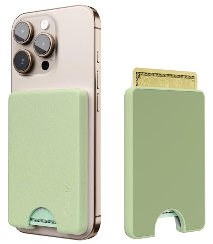 Casely MagWallet | Kiwi Kiss | Matcha Green Shimmer | Slim Wallet Card Holder | Compatible with MagSafe | Soft-Touch Hard Silicone | Holds Up to 3 Cards - color: Kiwi Kiss | Matcha Green Shimmer