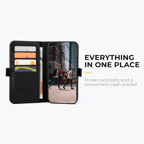 Snakehive Genuine Leather Wallet Case for Pixel 10/10 Pro – Flip Cover with Card Slots & Stand (Dappled Black) - color: Dappled Black